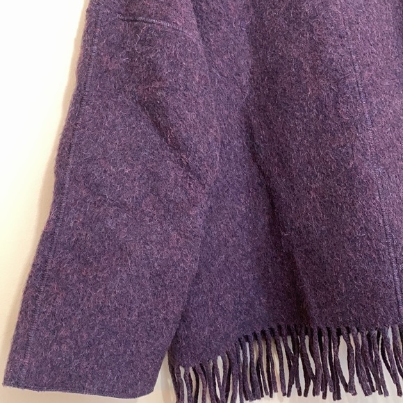 J. Crew | Brown Alpaca Wool Boho Oversized Fringe Mock-neck Pullover Sweater S - Picture 8 of 17